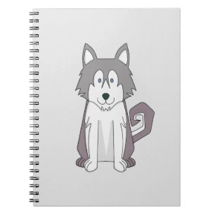 Hunde Cartoon Phantastisch Sibirischer Husky Notizblock