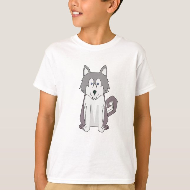 Hunde Cartoon Phantastisch Sibirischer Husky T-Shirt (Vorderseite)