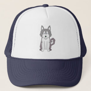 Hunde Cartoon Phantastisch Sibirischer Husky Truckerkappe