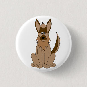 Hunde Cartoon Phantastischer deutscher Schäferhund Button