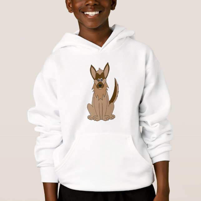 Hunde Cartoon Phantastischer deutscher Schäferhund Hoodie (Vorderseite)