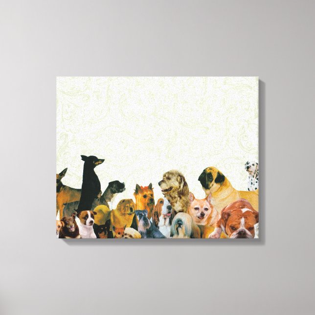 Hunde-Collage Leinwanddruck (Vorderseite)