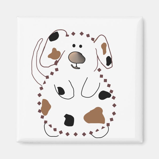 Hunde-Comic-T-Shirts und Geschenke Magnet (Vorne)