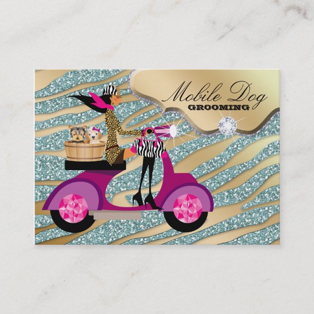 Hunde Cooler Sparkle Zebra Tierarzt Visitenkarte (Vorderseite)