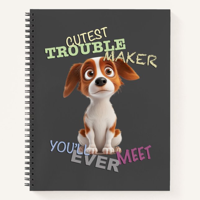 Hunde Cuttest Trouble Niedlich Adorable Funny Notizbuch (Vorderseite)