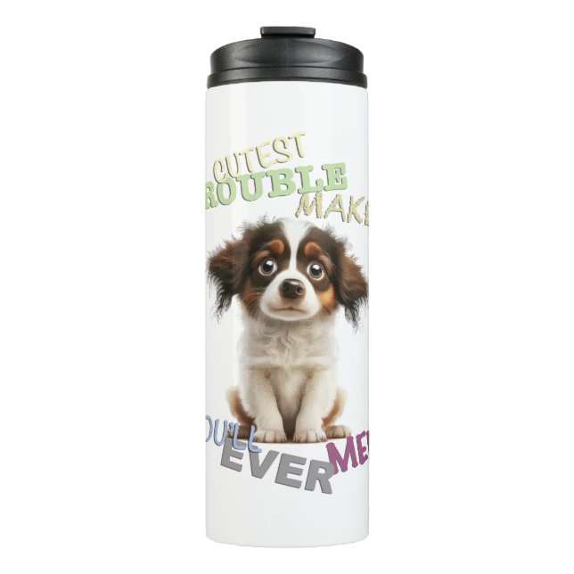 Hunde Cuttest Trouble Niedlich Adorable Funny Thermosbecher (Vorderseite)