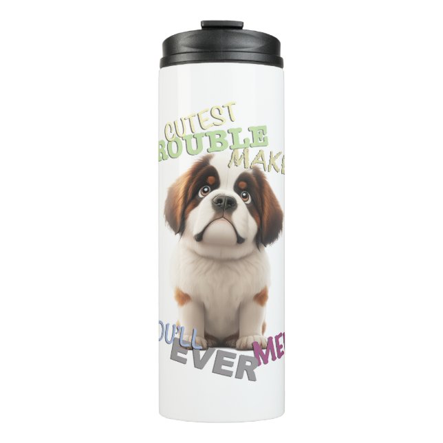 Hunde Cuttest Trouble Niedlich Adorable Funny Thermosbecher (Vorderseite)