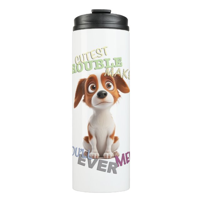 Hunde Cuttest Trouble Niedlich Adorable Funny Thermosbecher (Vorderseite)