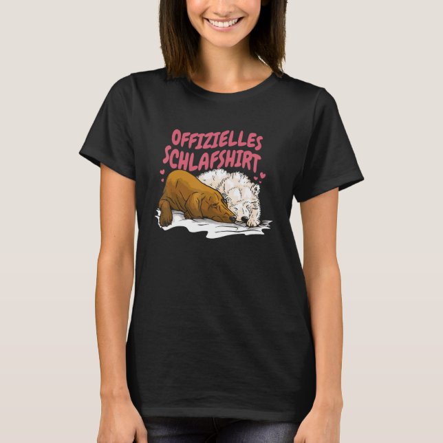 Hunde Dackel Samojedes Nickerchen Schlafen Schlafe T-Shirt (Vorderseite)