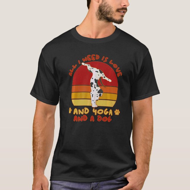 Hunde Dalmatiner Hundebesitzer Yoga Hund T-Shirt (Vorderseite)