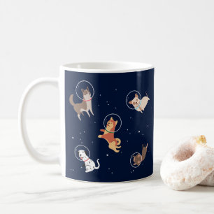 Hunde der Astronauten im Weltraum Kaffeetasse