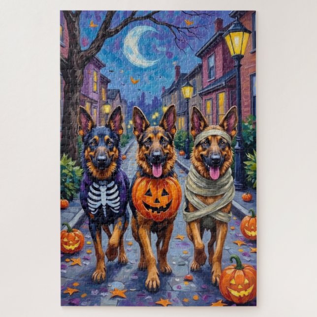 Hunde der deutschen Schäferhunde - Trick-or-Treati Puzzle (Vertikal)