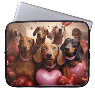 HUNDE DER niedlichen VALENTINE-DACKEL Laptopschutzhülle