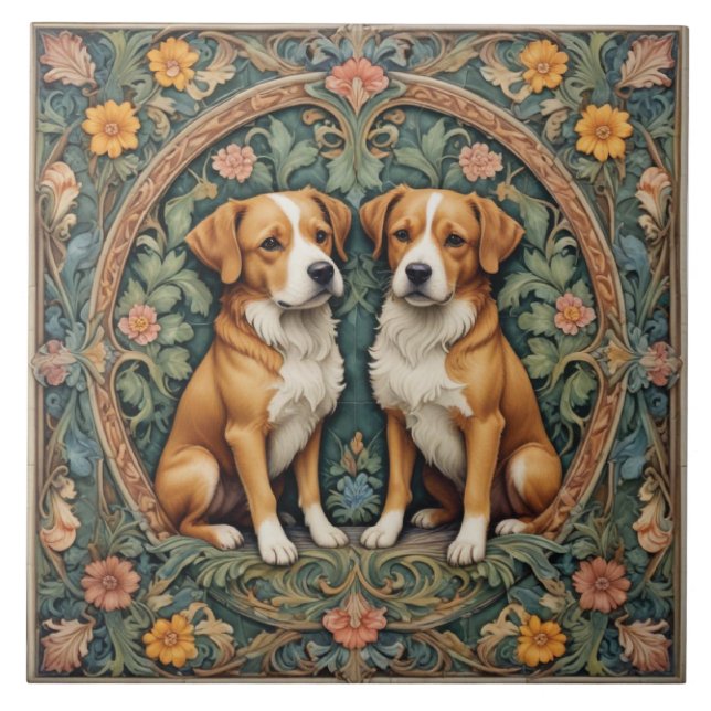 Hunde der verborgenen Grotte Fliese (Vorderseite)