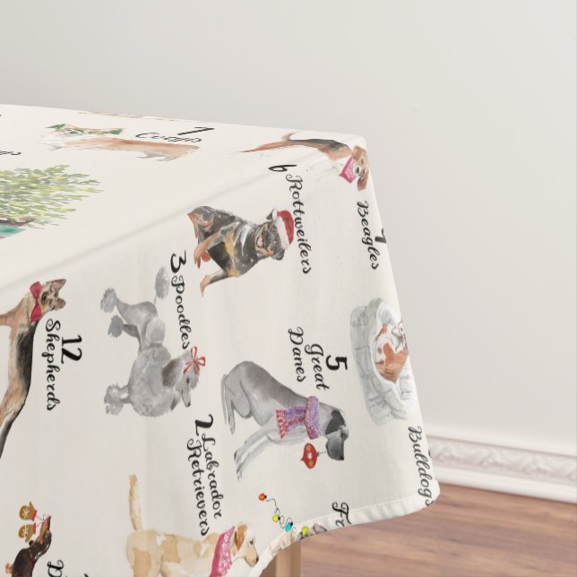 Hunde der Weihnachtsfeier-12 des Tischdecke (Beispiel)
