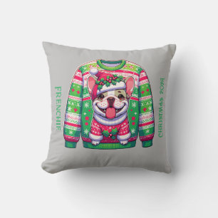 Hunde Design Französischer Bulldogge Weihnachten l Kissen
