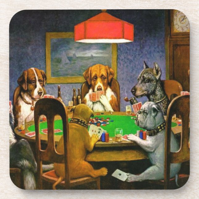 Hunde, die Poker spielen Untersetzer (Vorderseite)