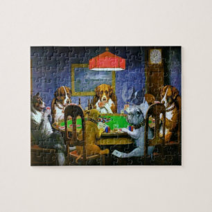 Hunde, die Poker spielen von C M Coolidge Puzzle