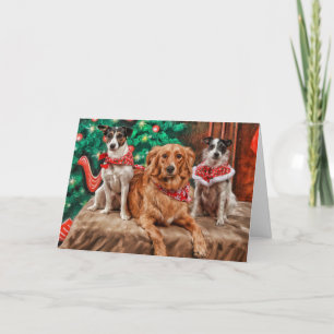 Hunde, die Weihnachten feiern