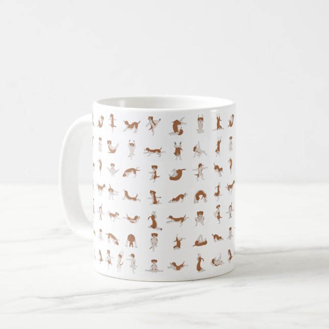 Hunde, die Yoga machen, Hunde, Yoga-Pose Kaffeetasse (Vorderseite Links)