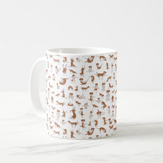 Hunde, die Yoga machen, Hunde, Yoga-Pose Kaffeetasse (Vorderseite Links)