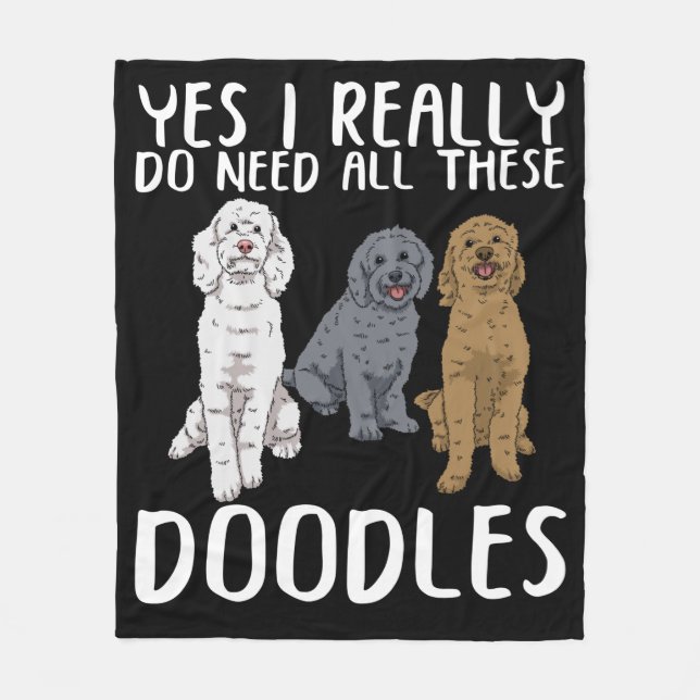 Hunde Doodle Mama gibt Vater Labradoodle Doodle Fleecedecke (Vorderseite)