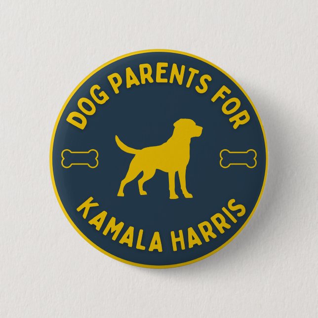 Hunde Eltern für Kamala Harris Button (Vorderseite)
