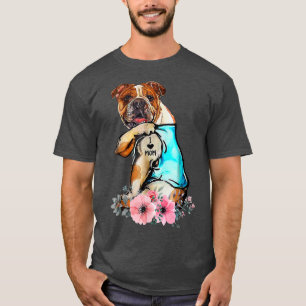 Hunde Englisch Bulldog I Liebe Mama Tattoo Muttert T-Shirt