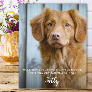 Hunde Erinnerungs Geschenk - Haustier Verlust Ande Fotoplatte