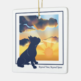 Hunde-Erinnerungs-Keramik-Ornament - Französische Keramikornament