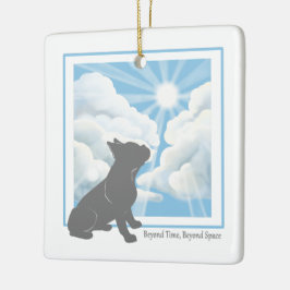 Hunde-Erinnerungs-Keramik-Ornament - Französische Keramikornament