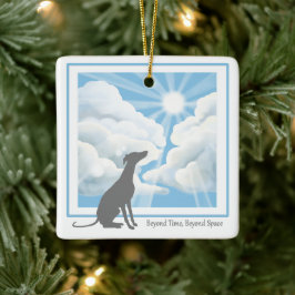 Hunde-Erinnerungs-Keramik-Ornament - Windhund Keramikornament