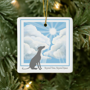 Hunde-Erinnerungs-Keramik-Ornament - Windhund Keramikornament