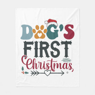 Hunde - Erste Weihnachten Fleecedecke