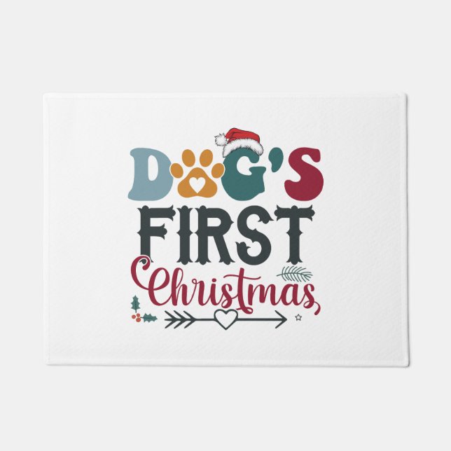 Hunde - Erste Weihnachten Fußmatte (Vorderseite)