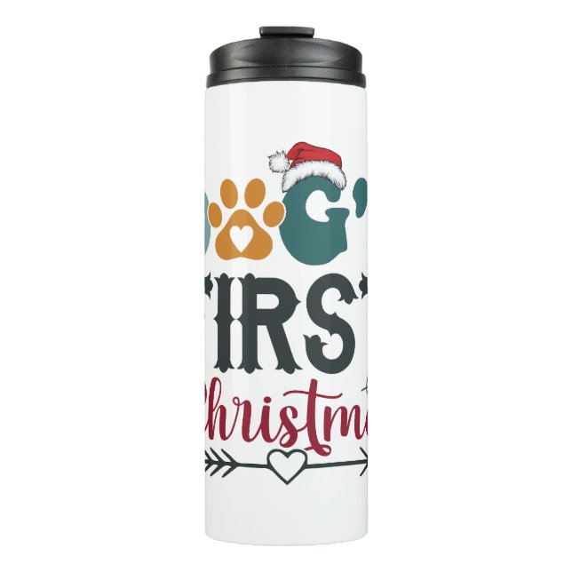 Hunde - Erste Weihnachten Thermosbecher (Vorderseite)