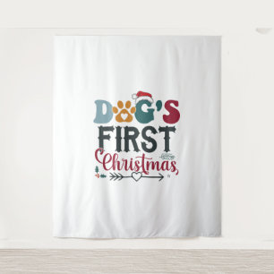 Hunde - Erste Weihnachten Wandteppich