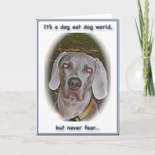 Hunde essen Hund Welt I Liebe You Card Karte (Vorderseite)