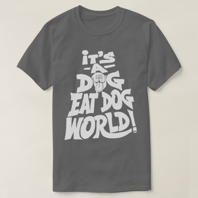 Hunde essen Hundelandwelt T-Shirt (Design vorne)
