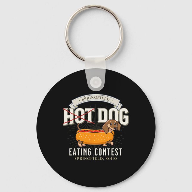 Hunde essen in Springfield Ohio Schlüsselanhänger (Vorderseite)