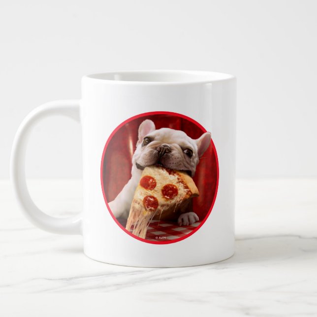 Hunde essen Pizza Slice Jumbo-Tasse (Links)