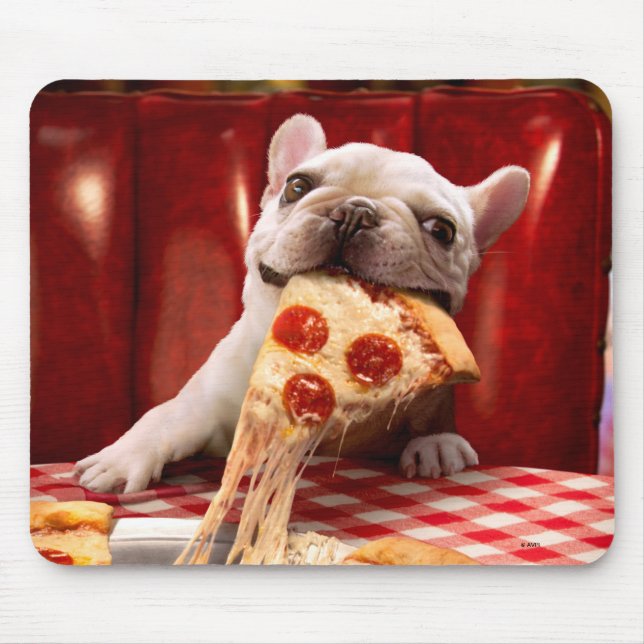 Hunde essen Pizza Slice Mousepad (Vorne)