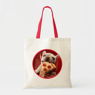 Hunde essen Pizza Slice Tragetasche