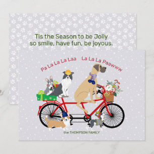 Hunde Fahrradfahren Präsentiert Weihnachten Karte