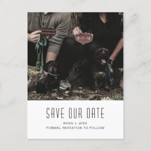 Hunde Familie Foto Save the Date einzigartig Ankündigungspostkarte