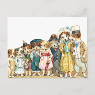 Hunde Familie Postkarte
