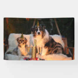 Hunde feiern neues Jahr Banner