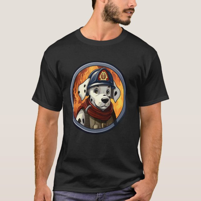 Hunde-Feuerwehr T-Shirt (Vorderseite)