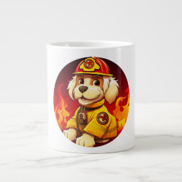 Hunde Feuerwehrmann Jumbo-Tasse
