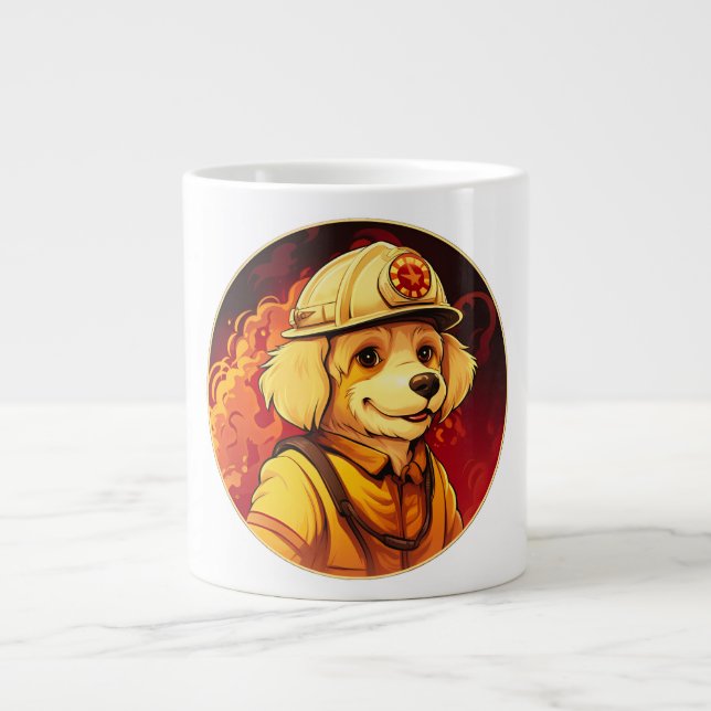 Hunde Feuerwehrmann Jumbo-Tasse (Vorderseite)